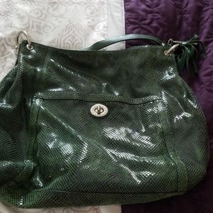 Coach green leather bag